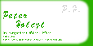 peter holczl business card